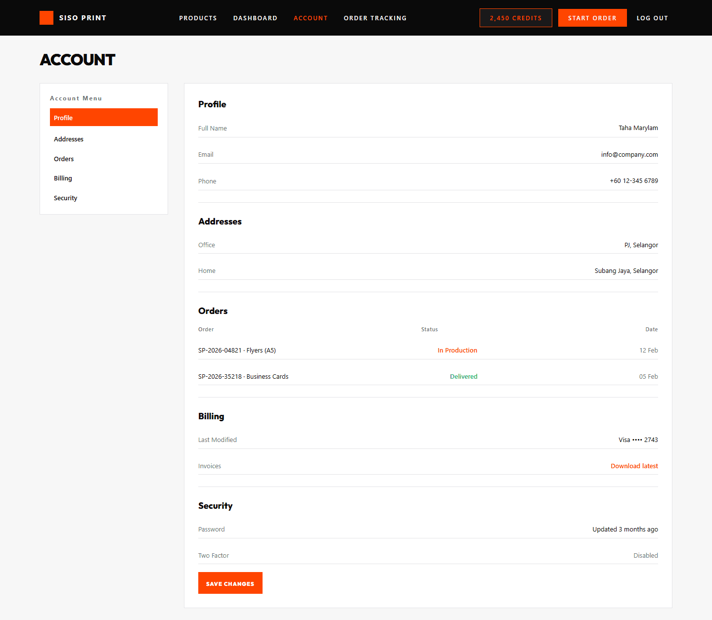 Account Profile