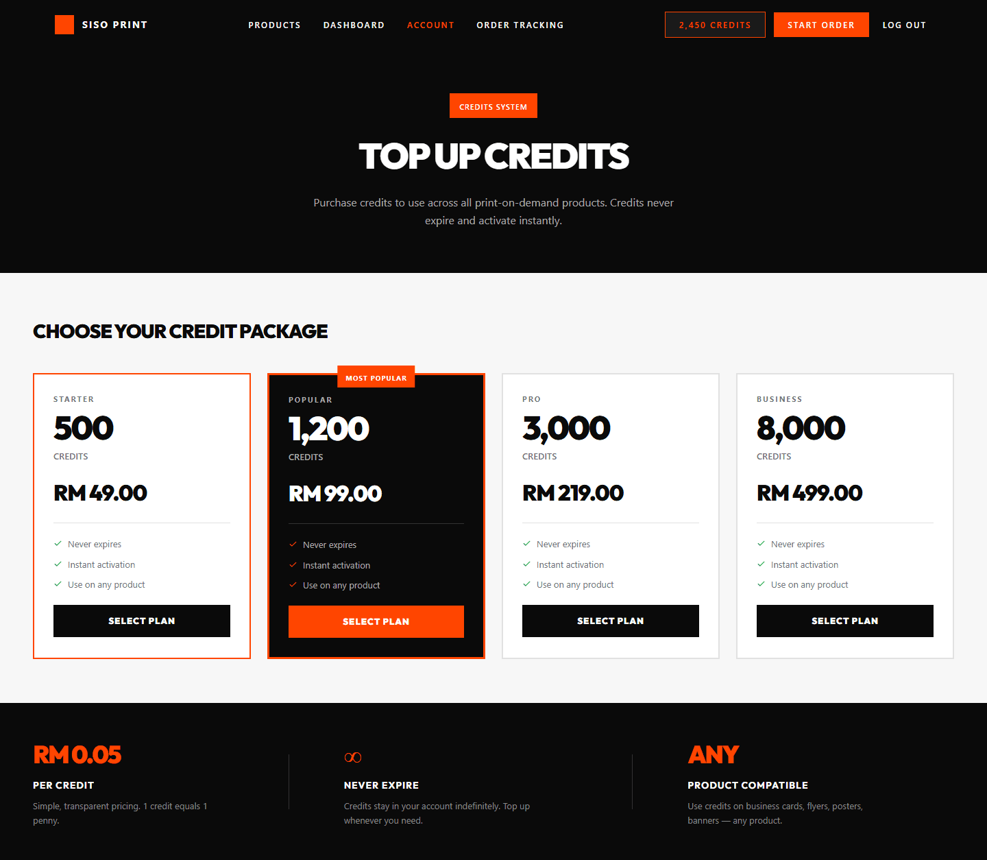 Top Up Credits